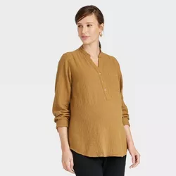 Long Sleeve Henley Maternity Shirt - Isabel Maternity by Ingrid & Isabel™