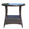 Maliang Outdoor patio Round Coffee Table with clear tempered glass - 2 of 4