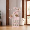 81.1 Inch Large Cat Tree Tower  with 13 Scratching Posts, 2 Perches, 2 Caves, Basket, Hammock, Pompoms - Multi-Level Plush Cat Condo for Indoor Cats - 2 of 4