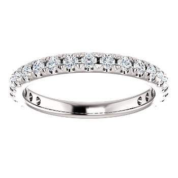 Pompeii3 5/8 cttw Diamond Wedding Ring Womens Stackable French Set 14k White Gold Band