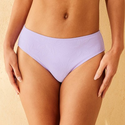 Women's Floral Jacquard Medium Coverage Bikini Bottom - Shade & Shore™ Purple