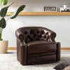 Flavio 32.75'' Wide Genuine Leather Swivel Chair | ARTFUL LIVING DESIGN - 2 of 4