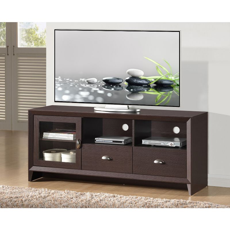 Modern TV Stand for TVs up to 60&#34; with Storage Dark Brown - Techni Mobili, 3 of 10