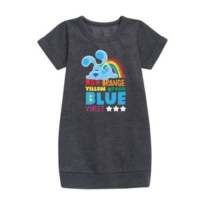 Girls' - Blue's Clues & You! - Colors Of The Rainbow Graphic Short Sleeve Fleece Dress - 1 of 3