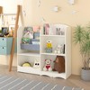 Sturdy Kids Bookshelf, 4-Tier Sling Bookshelf for Kids Room with Fabric, Ideal Height for Easy Book Access, Deep Slings to Keep Books Upright, White - 3 of 4