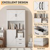 Freestanding storage cabinet, 70.9 inches, with 2 drawers and open shelves, with barn door and microwave bracket, suitable for dining room - 3 of 4