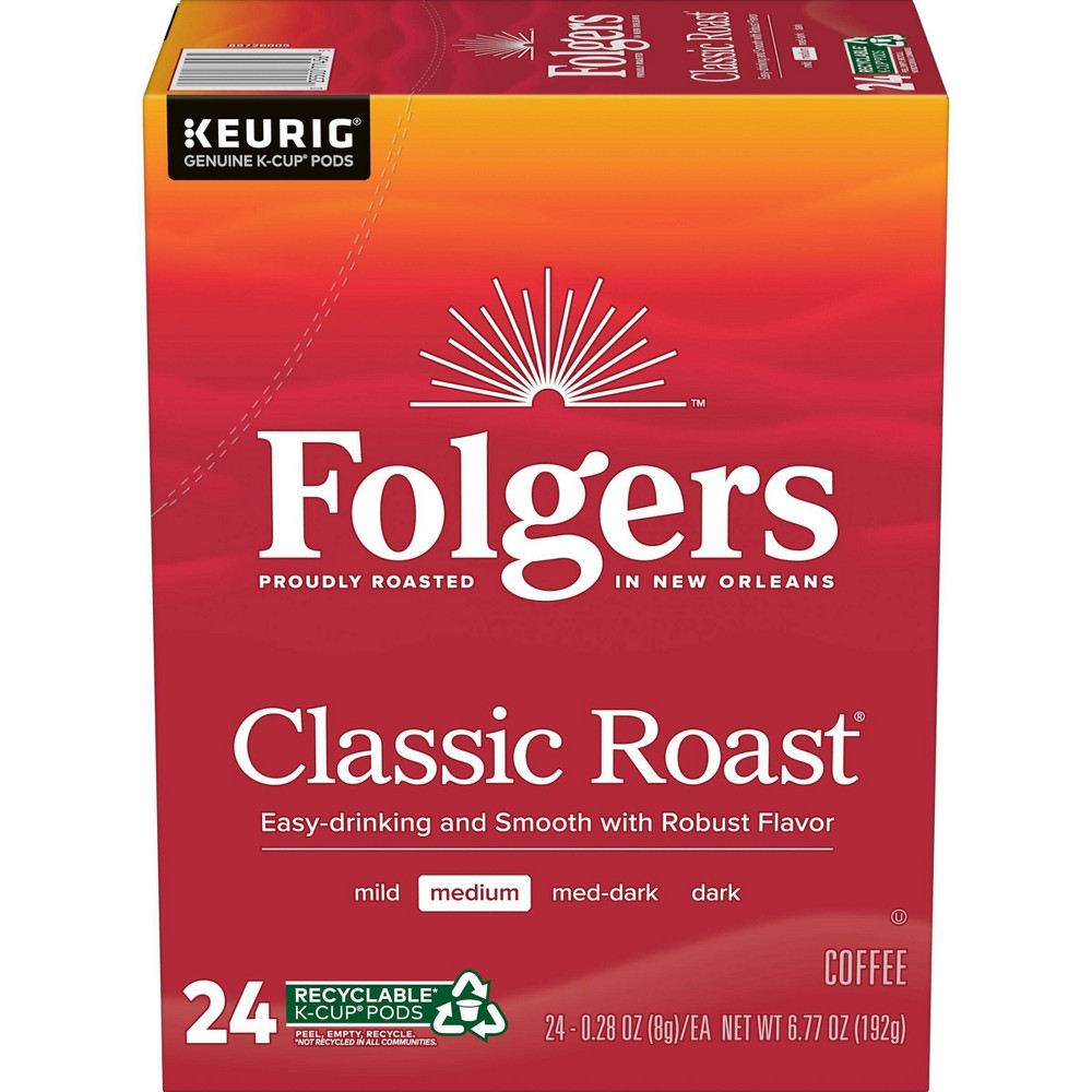(04/Nov/23) Folgers Classi Medium Roast Coffee Pods - 24ct