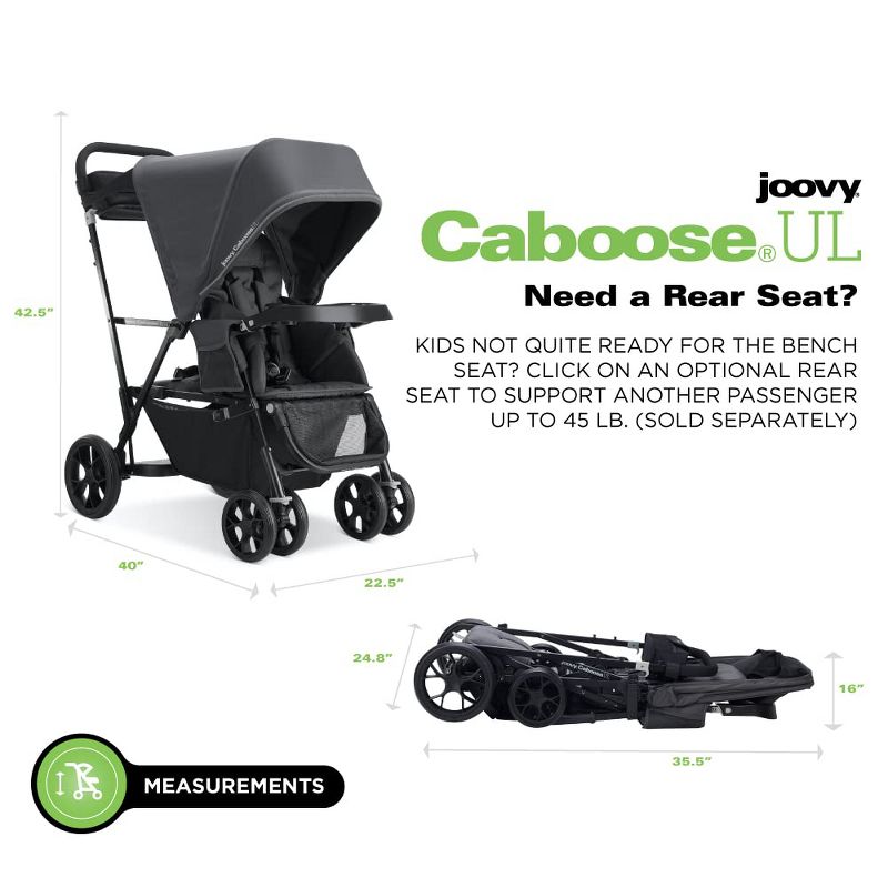 Joovy Caboose UL Sit And Stand Double Stroller,, 4 of 5