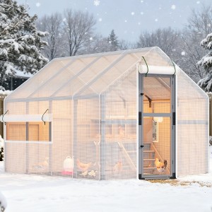 Sandinrayli Extra Large Chicken Coop Run, Outdoor Hen House with Removable Waterproof Full Cover - 1 of 4
