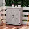 Airsurfer Rustic Cedar Potting Bench with Storage Cabinet and Metal Table Top for Outdoor Patio - 4 of 4