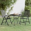 vidaXL 3-Piece Outdoor Patio Dining Set - Expanded Metal Mesh, E-Coating Finish, Reclining Chairs, Foldable for Storage, Anthracite Color - 2 of 4