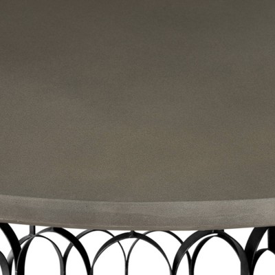 59" Industrial Round Dining Table with Faux Concrete Top