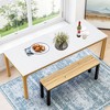Lirago White 78" Rectangular Dining Table E1 Particle Board Metal Frame 27.5x78.7x29.5 6-8 Seater Kitchen Table - 2 of 4