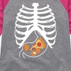 Girls' - Instant Message - Pizza Nuggets Skeleton Shirt Tail Raglan Graphic T-shirt - 2 of 4