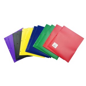 12pk Plastic Filing Portfolio Multicolored - up&up™: 2 Pocket, Resume Holder, 3 Hole Punched, Polypropylene, 50 Sheet Capacity - 1 of 1