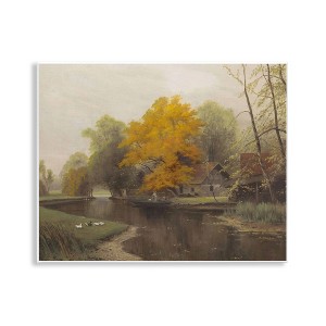 Stupell Industries Vintage Fall By The River Wall Plaque Art - 1 of 4