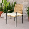 3-Piece Outdoor Dining Chairs Set,Rattan Backrest,All-Weather Wicker Chairs with Removable Cushions for Garden and Porch - The Pop Home - 3 of 4