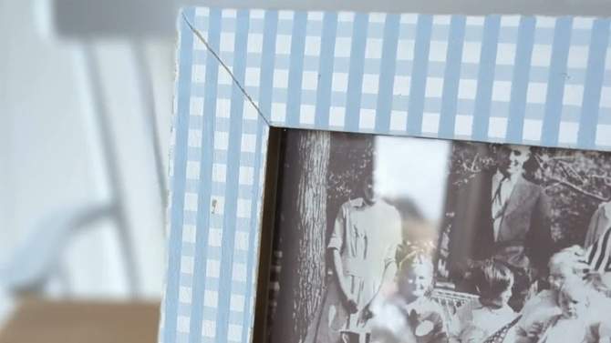 4x6 Inch Blue Plaid Picture Frame Wood, MDF & Glass by Foreside Home & Garden, 2 of 8, play video