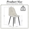 Homy Casa Modern Dining Chairs, Set of 4 – Upholstered Seat with Metal Legs - 3 of 4