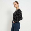 Cherie Code Women’s Polka‑Dot Long‑Sleeve Tee – Navy Dot Print Scoop Neck Casual Top - 2 of 4