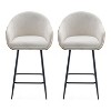 PAGED 26" High Seat Bar Stools Set of 2, Modern PU Leather Counter Height Bar Chair with Back, Iron Frame for Bar, Kitchen, Dining Room - 4 of 4