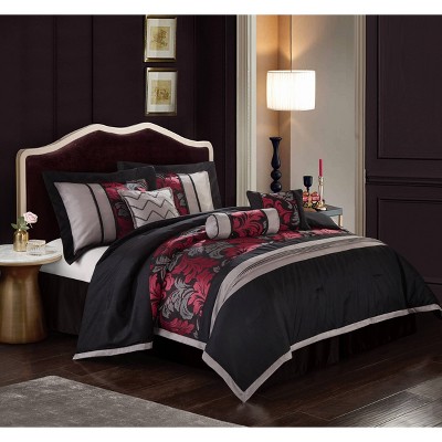 Nanshing 7pc King Lincoln Comforter Set Red