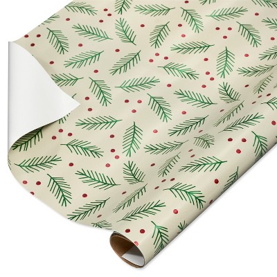 20 Sq Ft Holly Berry And Leaves Foil Christmas Wrapping Paper : Target