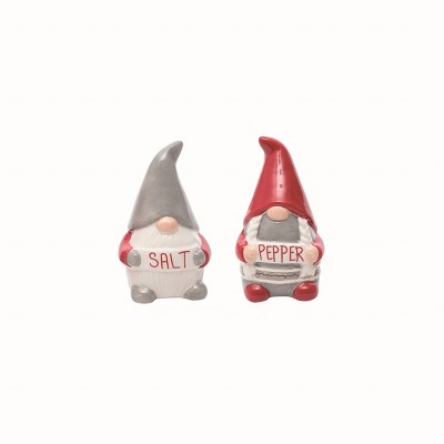 Transpac Ceramic Multicolor Christmas Gnome Salt and Pepper Shakers Set of 2