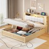 Queen Size Tufted Upholstered Platform Bed with Storage Headboard and Hydraulic Storage System, Modern PU Storage Bed - 2 of 4
