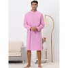 INSPIRE CHIC Men's Long Sleeves Banded Collar Henley Nightgown - 4 of 4