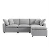 Couch Convertible Sectional Sofa with Sloped Armrest,  4 Seat Upholstered Sofa, Sectional Couch Sofa with Removal Cushions - 3 of 4