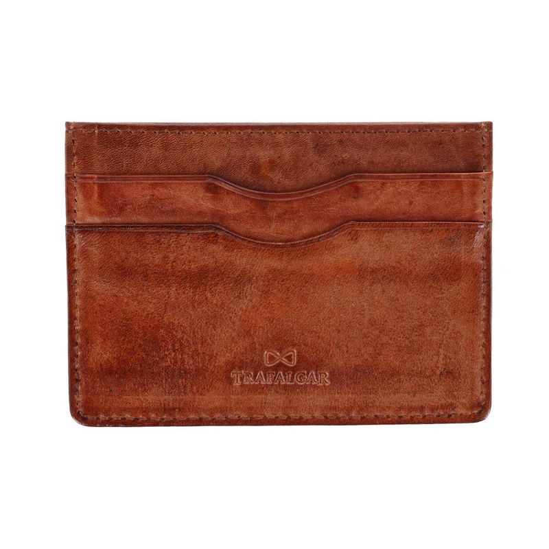 Trafalgar Men's Caelen Plaid Embossed RFID Leather Card Case, 2 of 4