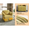 360-degree Swivel Square Fabric Accent Chair with Gold Metal Legs - 3 of 4