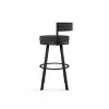 Amisco Broswer Upholstered Barstool Charcoal Gray/Black: Chic Bistro Style, Polyester, Steel Frame - 2 of 4