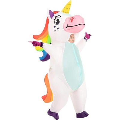 SYNCFUN Kids' Halloween Inflatable Costume White Unicorn Infolatable Costume for Halloween Dress up Party