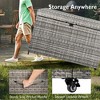 230 Gallon Outdoor Storage Deck Box, Wicker Patio Storage Box with Wheels, Flip Top Rattan Storage Bin for Cushion Garden Tool Pool Supplies - 4 of 4