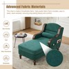 Upholstered Chaise Lounge Lazy Sleeper Sofa Bed Accent Chair Single Sofa Leisure Lounge Chair Reading Couch, Ergonomic Design, Chenille - ModernLuxe - 3 of 4