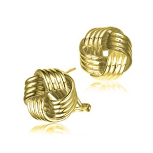 Guili 14K Gold Plated Twisted Button Stud Earrings with Unique and Modern Design, Perfect for Enhancing Everyday and Special Occasion Looks - 1 of 3