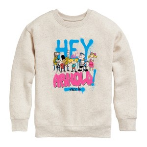 Boys' - Hey Arnold! - Arnold Spray Paint 96 Graphic Long Sleeve Fleece Sweatshirt - 1 of 3
