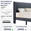 Queen Bed Frame with Headboard, Modern Upholstered Platform Bed in Linen Fabric, Mattress Foundation - 4 of 4