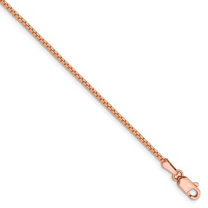 Black Bow Jewelry 1.3mm 14k Rose Gold Solid Box Chain Bracelet - 1 of 4