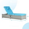 DSVIMOY Patio 2-Piece Chairs Tanning Lounges with Storage, Beach Recliners with Adjustable Backrest, Blue & Gray, 77"*25"*14.8" - 2 of 4