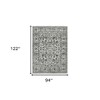 10' Gray and Dark Gray Floral Power Loom Runner Rug - 3 of 4