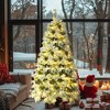 6FT Pre-Lit Spruce Snow Flocked Christmas Tree with Pine Cones, Artificial Xmas Tree with 403 Branch Tips,Mixed PE & PVC Branches - 2 of 4