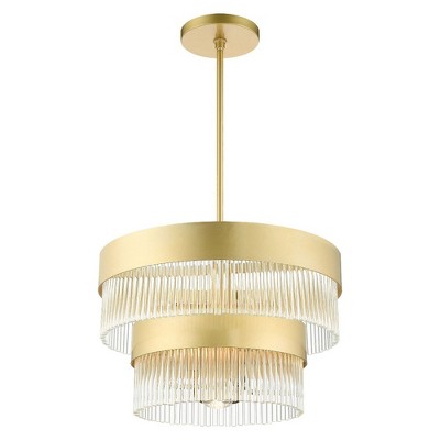 Mini Norwich Soft Gold Crystal Drum Shade Chandelier