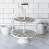 VIP Metal 18.5 in. White Double Tiered Display Tray - 3 of 4