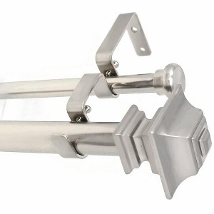 Urbanest Pila Flat Button 1-inch 5-8 inch Double Drapery Curtain Window Rod Set - 1 of 4