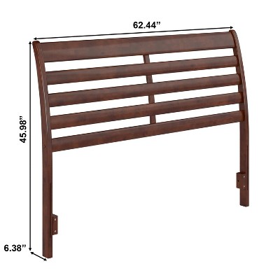 Savannah Walnut Queen Solid Wood Headboard with USB Charger