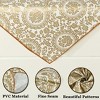 PiccoCasa Square Vinyl Water Oil Resistant Golden Turntable Flower Printed Tablecloths 24" x 24" - 3 of 4