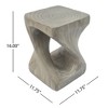 Twisted Spiral Patio End Tables, MGO Accent Table, Wood-Look Outdoor End Table for Patio or Indoor Use, Outdoor Side Table -Christopher Knight Home - 2 of 4